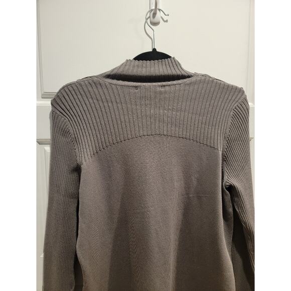 Chelsea and Theodore Top Mock Collar Ribbed Sz L Career Soft Texture Rare Gray - Picture 6 of 12